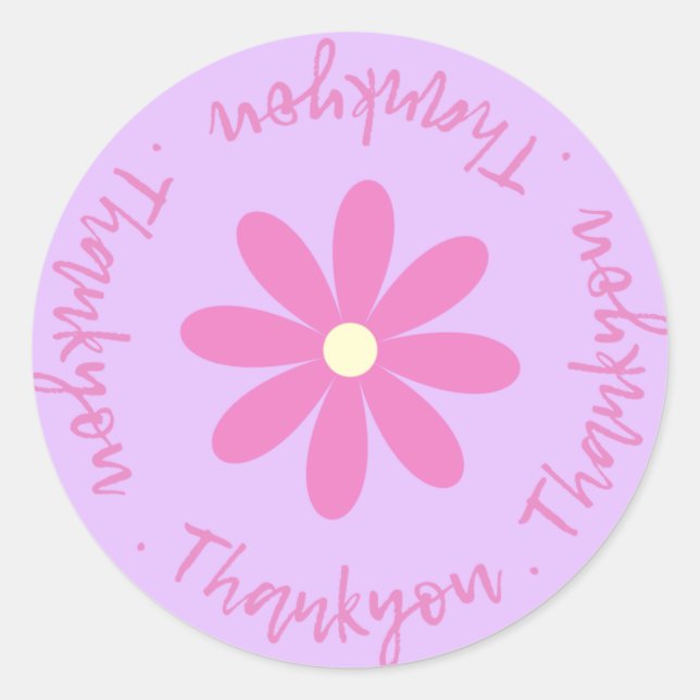Thankyou With Flower Sticker (Front)
