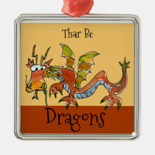 Thar Be Dragons Metal Tree Decoration
