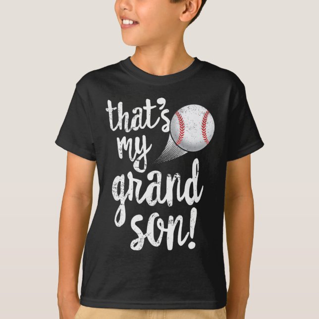 That39s My Grandson Baseball Grandma Grandpa Gift  T-Shirt (Front)