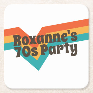 That 70s Birthday Party Square Paper Coaster