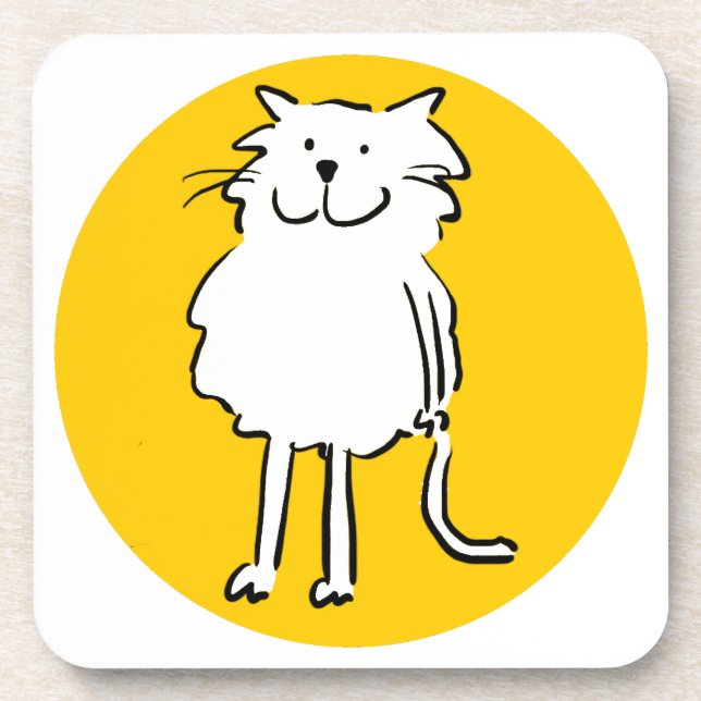 That Cat cartoon. Cat is standing. Coaster (Front)