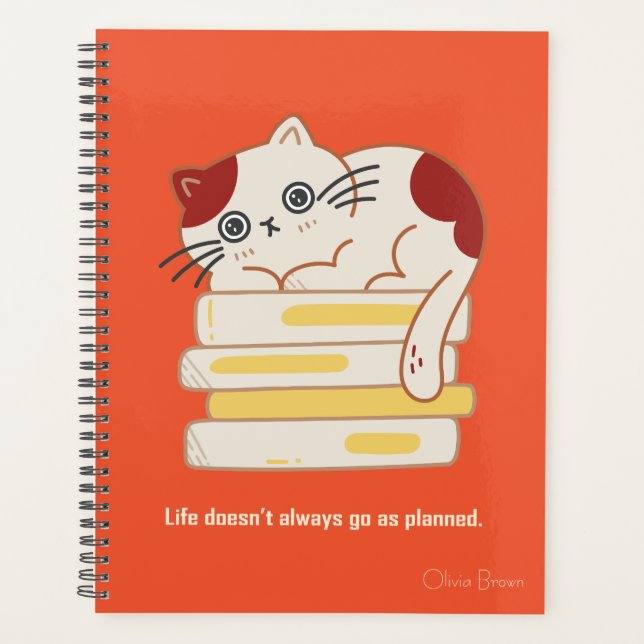 That Cat Life Cute Cat Red with Name Planner (Front)
