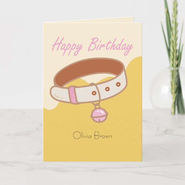 That Cat Life Happy Birthday Kids Name Birthday Card (Front)