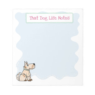 That Dog Life Cute Dog Bones Blue Notepad