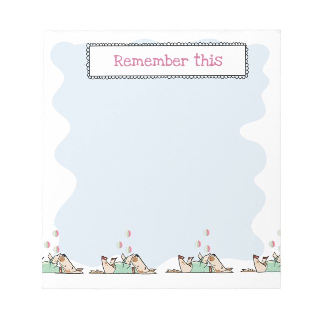 That Dog Life Dog Juggling Balls Blue Notepad (Front)