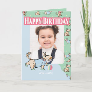 That Dog Life Green Blue Happy Birthday Photo  Card