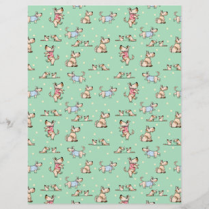 That Dog Life Green Pattern Scrapbooking Paper