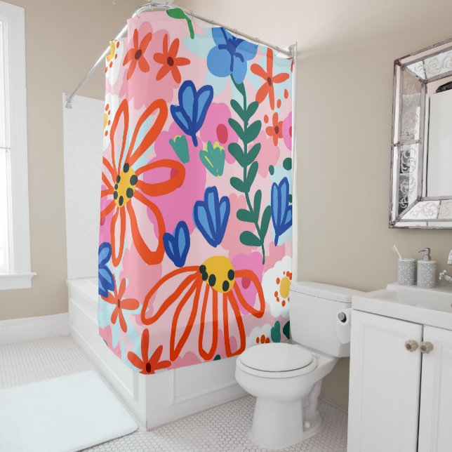 That Floral Summer Kinda Feeling Shower Curtain (In Situ)