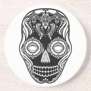 That Girl Calavera Dia de los Muertos Black Coaster