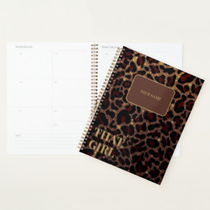 That Girl Leopard Print selfcare golden brown Planner