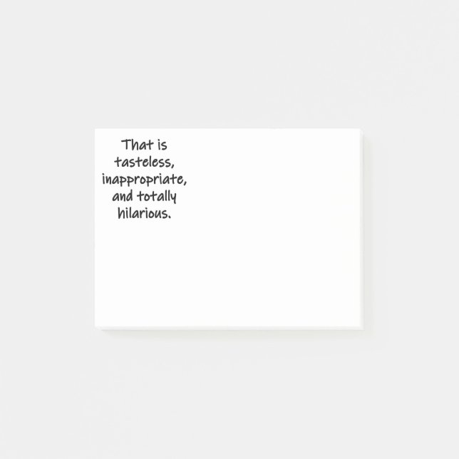 That is Tasteless Post-it Notes (Front)