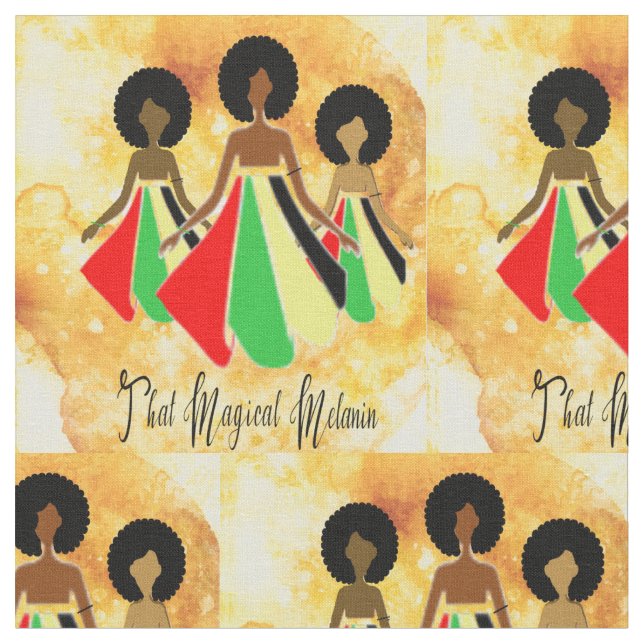 That Melanin Magic Afrocentric Cotton Fabric (Close Up)