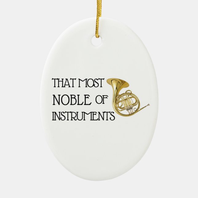 That Most Noble of Instruments - French Horn Ceramic Tree Decoration (Front)