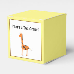 That’s a Tall Order, Funny Orange Giraffe Cartoon Favour Box