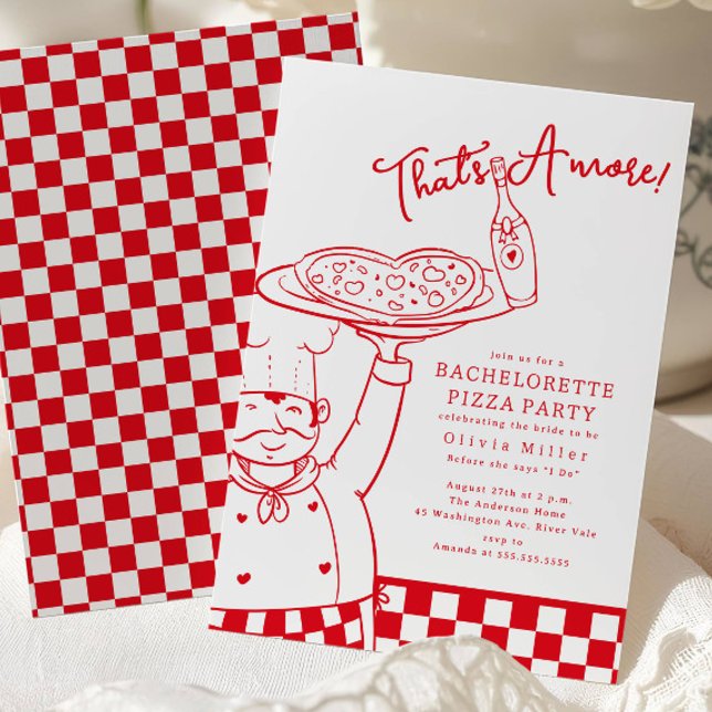 That’s Amore Bachelorette Pizza Invitation (Creator Uploaded)