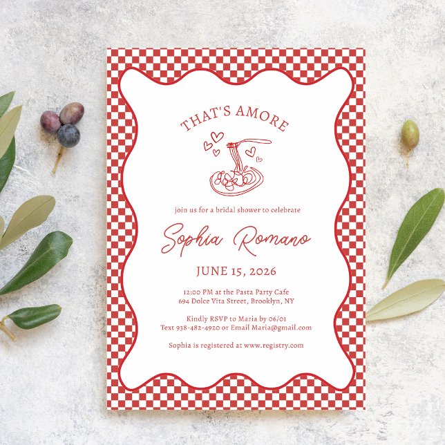 That’s Amore Bridal Shower Italian Pasta Party  Invitation (Creator Uploaded)