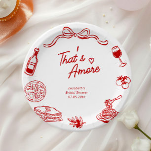 That’s Amore Coquette Italian Bridal Shower Paper Plate