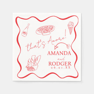 That’s Amore Italian Doodles Wedding Napkin
