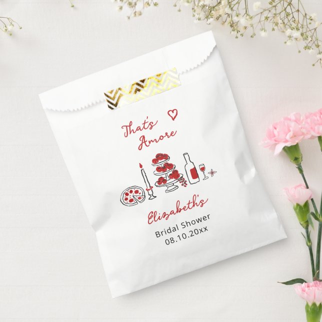 That’s Amore Italian Food Red Bridal Shower Favour Bags (Sealed)