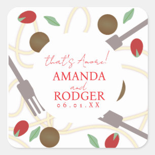 That’s Amore Italian Pasta Wedding Square Sticker