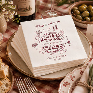 That’s amore italian pizza and wine bridal shower napkin
