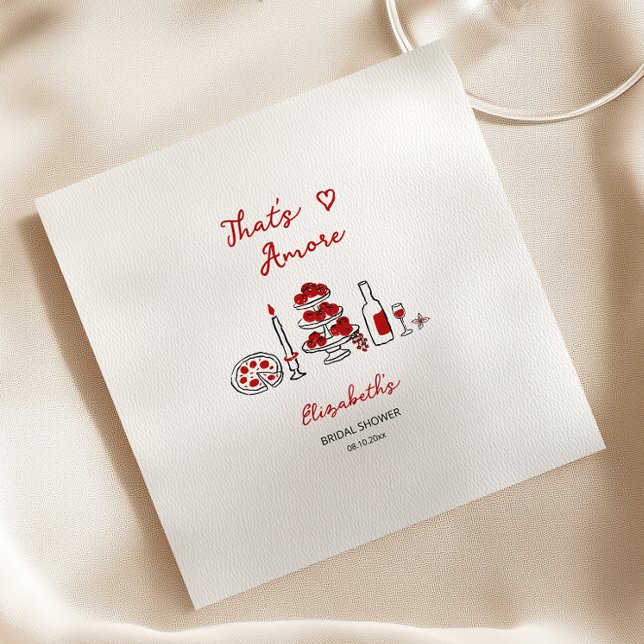 That’s Amore Italian Red Bridal Shower Napkin (Creator Uploaded)