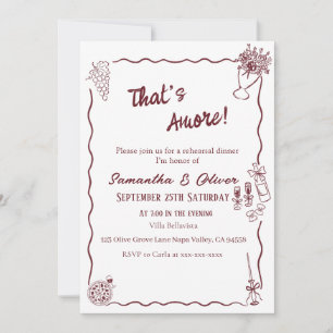 That’s amore Italian Rehearsal dinner  Invitation