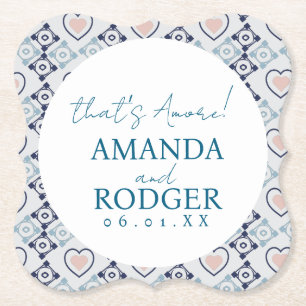 That’s Amore Italian Tiles and Hearts Paper Coaster