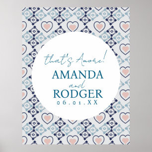 That’s Amore Italian Tiles and Hearts Poster