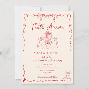 That’s Amore Italian Whimsical hand drawn Wedding Invitation