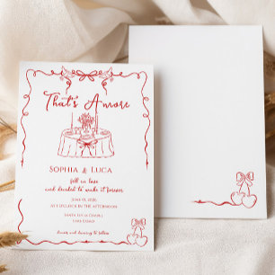 That’s Amore Italian Whimsical hand drawn Wedding Invitation