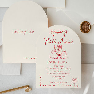 That’s Amore Italian Whimsical hand drawn Wedding Invitation