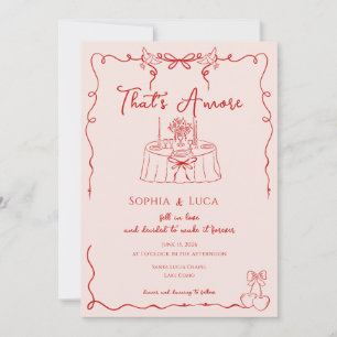 That’s Amore Italian Whimsical hand drawn Wedding Invitation