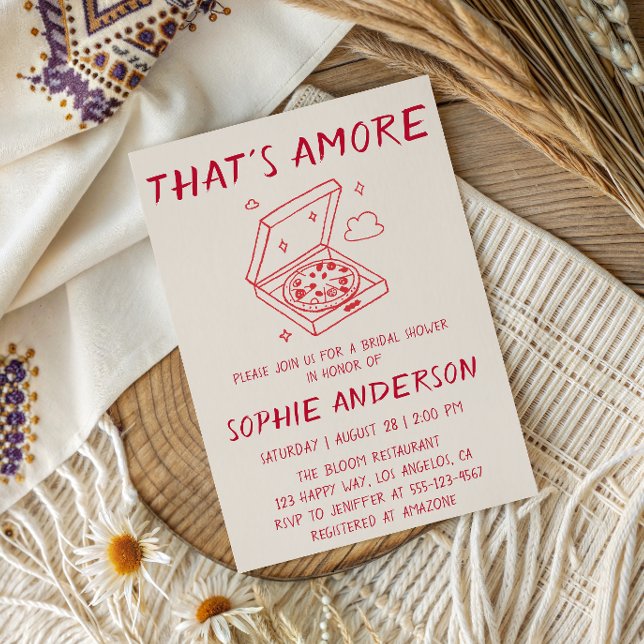 That’s Amore Pizza Bridal Shower Invitation (Creator Uploaded)