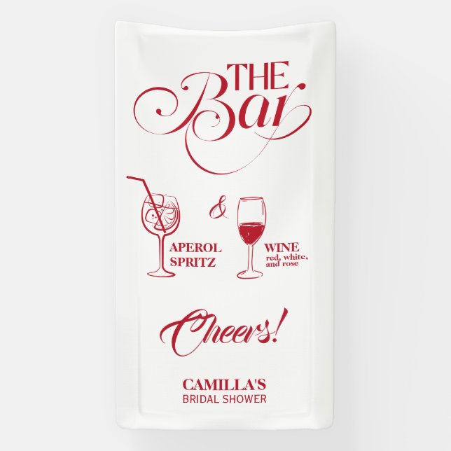 That’s Amore Red Bridal Shower Mimosa Bar Banner (Vertical)