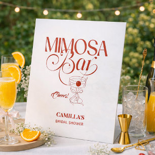 That’s Amore Red Bridal Shower Mimosa Bar Pedestal Sign