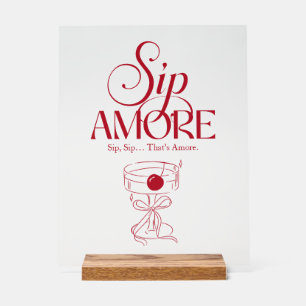 That’s Amore Red hand drawn Bridal Shower Acrylic Sign