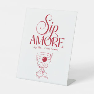 That’s Amore Red hand drawn Bridal Shower Pedestal Sign