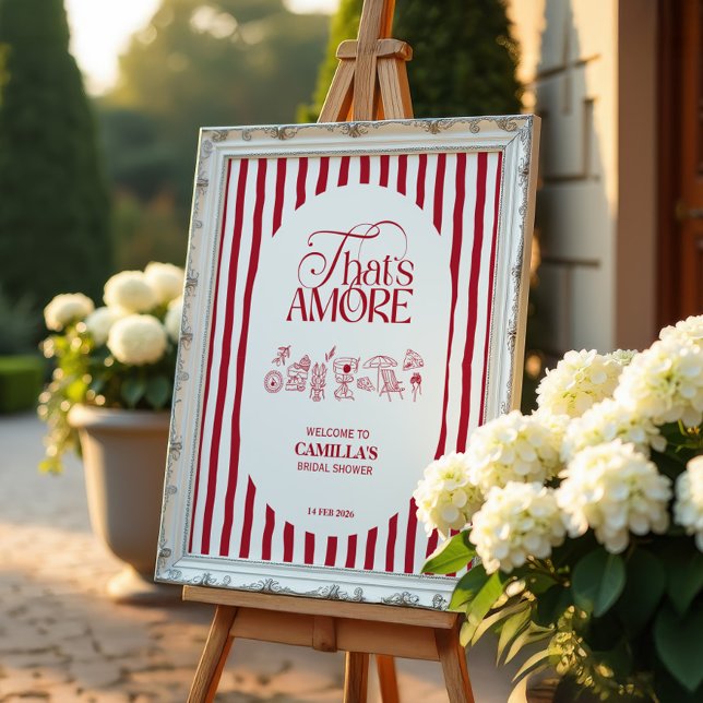 That’s Amore Red hand drawn Bridal Shower Poster (Creator Uploaded)
