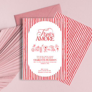 That’s Amore Red stripes Bridal Shower invite