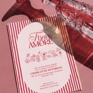 That’s Amore Red stripes Bridal Shower invite