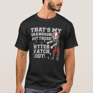 That s My Grandson Out There Red Football Grandma T-Shirt