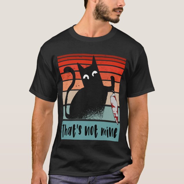 That’s not mine, Innocent Cat with knife Postcard T-Shirt (Front)