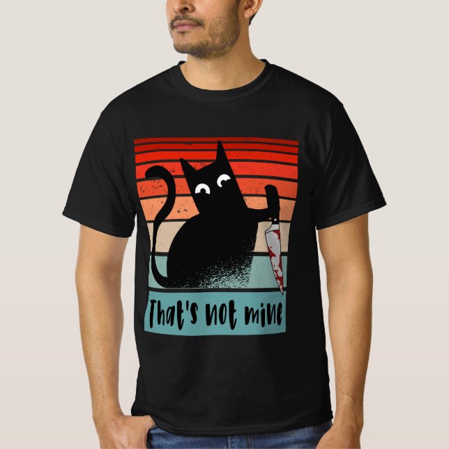 That’s not mine, Innocent Cat with knife Postcard  T-Shirt (Front)