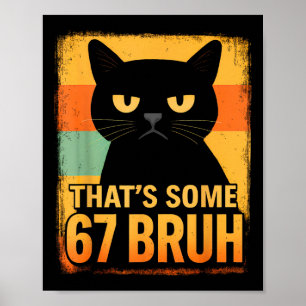 That’s Some 67 Bruh – Retro Grumpy Six Seven Cat M Poster