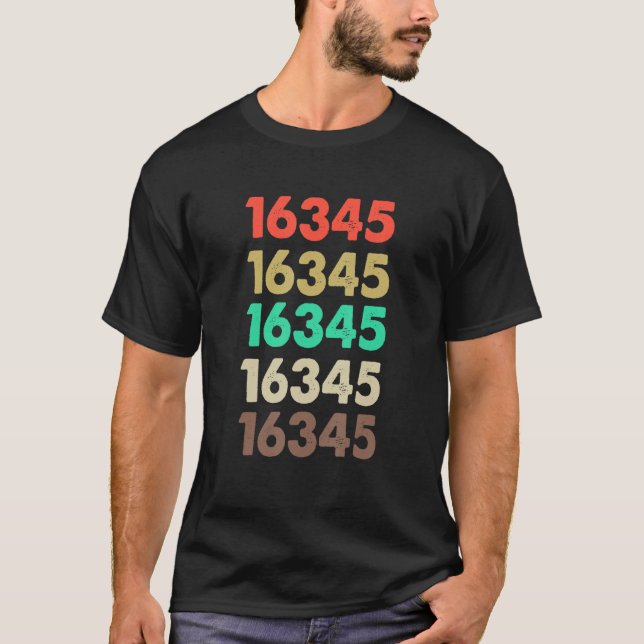 That Says 16345 Retro Zip Code Zipcode  16345 T-Shirt (Front)