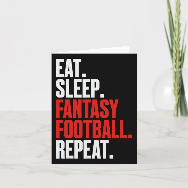 That Says eat Sleep Fantasy Football Repeat'  Card (Front)