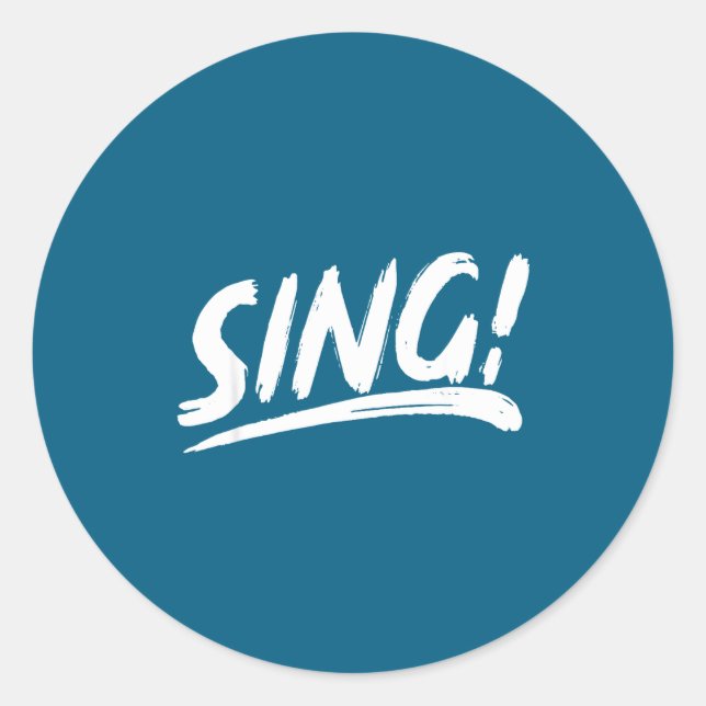That Says Sing Artistic Brushstroke Classic Round Sticker (Front)