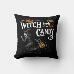 That Witch Took My Candy Dark Cushion