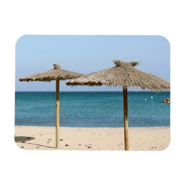 Thatch Beach Umbrellas Magnet (Horizontal)